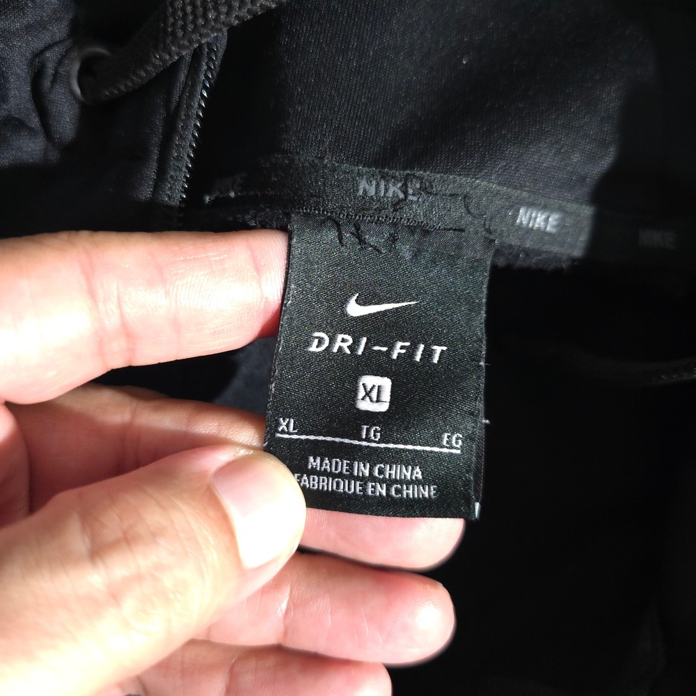 Nike Dri-FIT Full Zip Hoodie Mens XL Black AJ4450-010 Active Jacket Swoosh Logo - Picture 6 of 10